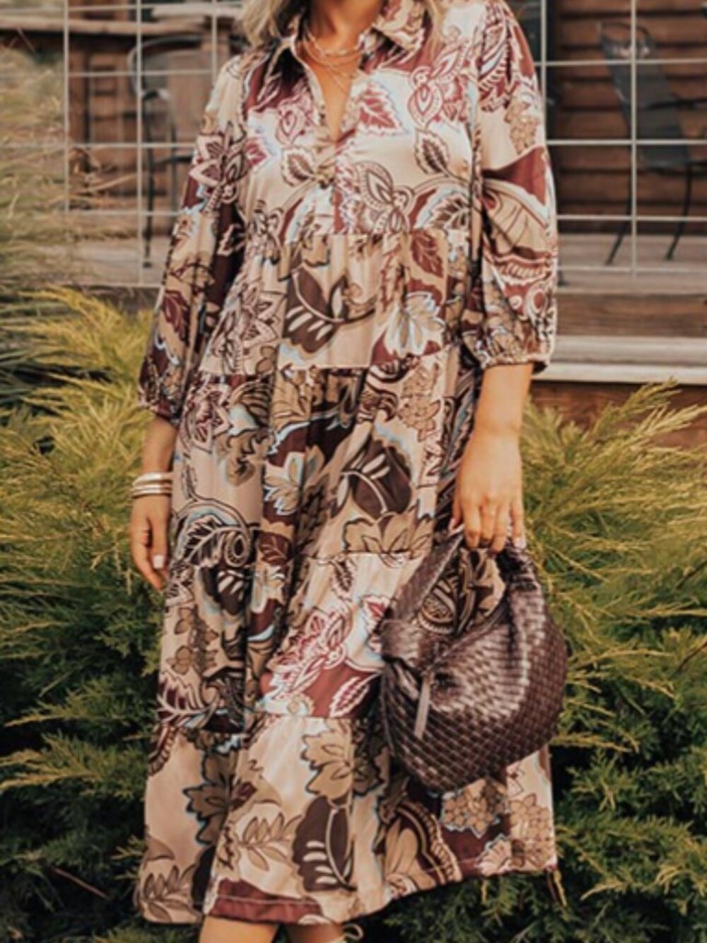 Satin Floral Midi Large
